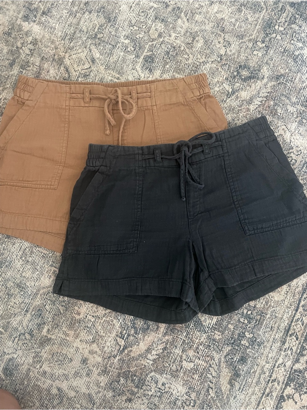 Set of 100% Cotton Shorts - Women's - Black & Brown